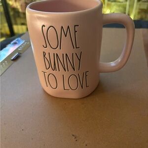 Rae Dunn SOME BUNNY TO LOVE Mug Pink Easter Coffee Cup